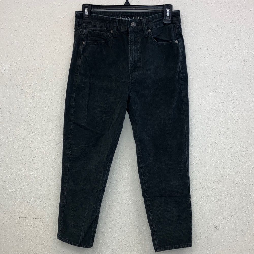 American Eagle Outfitters Charcoal Gray corduroy mom Jeans size 4 X-Short #717